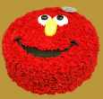 tort w kształcie głowy Elmo