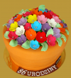tort doniczka z kwiatami