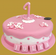 tort na roczek dziewczynki  - różowy