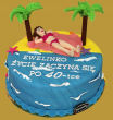 tort kobieta na plaży