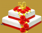 tort urodzinowy piętrowy - 50 - te urodziny