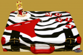 Tort urodzinowy walizki w paski zebry
