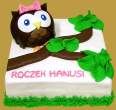 tort urodzinowy - roczek z sową