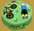 tort urodzinowy z rowerem