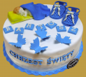 tort na chrzest niebieska dekoracja