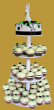 tort Muffinkowy biało czarna dekoracja