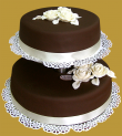 tort weselny 2 piętrowy w ciemnej czekoladzie