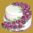 tort weselny 2 piętrowy ekrue w stylu angielskim fioletowe spadające kwiaty
