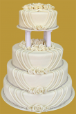 tort weselny w stylu angielskim 4 piętrowy plisowany