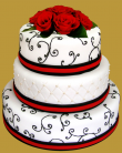 tort weselny w stylu angielskim biało czarne frykasy oraz pikowanie