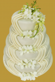 tort weselny w stylu angielskim 4 piętrowy z żywymi storczykami