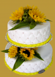 tort weselny ze słonecznikami