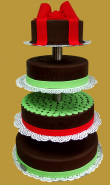 tort weselny piętrowy w ciemnej czekoladzie z kokardą