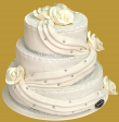 tort weselny w stylu angielskim z girlandą w marcepanie