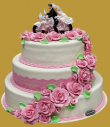 tort weselny angielskim różowe dodatki