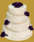 tort weselny w stylu angielskim 4 piętrowy z plisam