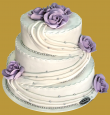 tort weselny w stylu angielskim 3 piętrowy z liliowymi różami