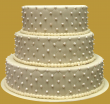 tort weselny pikowany z perłowymi perełkami
