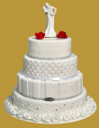 tort weselny 4 piętrowy angielski biały elegancki