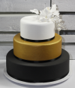 Tort weselny czarno złoto biały
