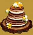 tort weselny w stylu rustykalnym 3 piętrowy czekoladowy