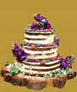 tort weselny w stylu rustykalnym 3 pietrowy na korze