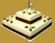 tort weselny w stylu angielskim 2 piętrowy kwadratowy w białej czekoladzie