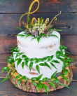 Tort weselny na korze + love boho