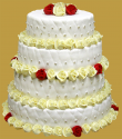 tort weselny w stylu angielskim 4 piętrowy - pikowany