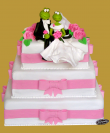 tort weselny w stylu angielskim 3 piętrowy kwadratowy z żabkami_2