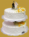 tort weselny na stelażu tradycyjnym 2- piętrowy z różami modelowanymi