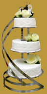 tort weselny na stelażu tradycyjnym 3- piętrowy para młoda na czoperku