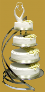 tort weselny na stelażu tradycyjnym 4- piętrowy elegancka figurka