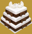 tort weselny w stylu angielskim 3 piętrowy kwadratowy z gołąbkami