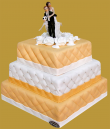 tort weselny w stylu angielskim kwadratowy cały pikowany