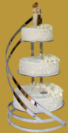 tort weselny 3 piętrowy na stelażu beżowy